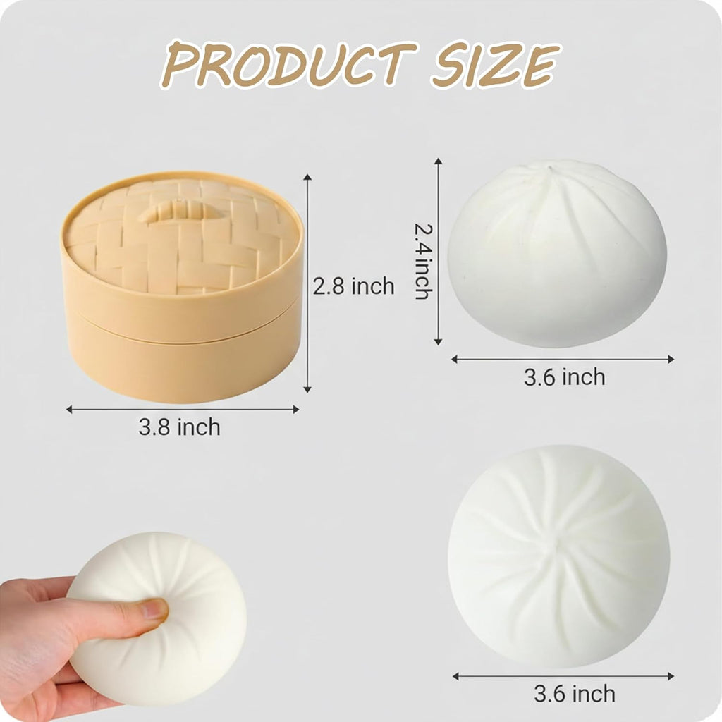 Dumpling Squishy Mystery Box, Stress Relief Fidget for Adults & Teens, Stocking Stuffers Gift, Soft Squeeze Stress Balls