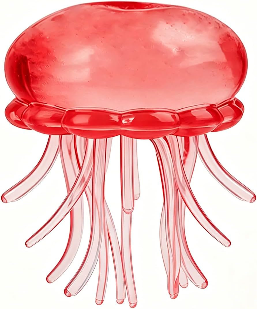 Jellyfish Squeeze Toys, Relieve Stress, Slow Rise Squishy, Ultra Moldable Stress Relief Sensory Toy for Adults (Red)