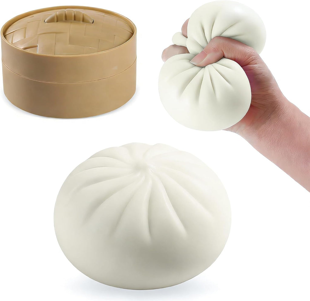 Dumpling Squishy Mystery Box, Stress Relief Fidget for Adults & Teens, Stocking Stuffers Gift, Soft Squeeze Stress Balls