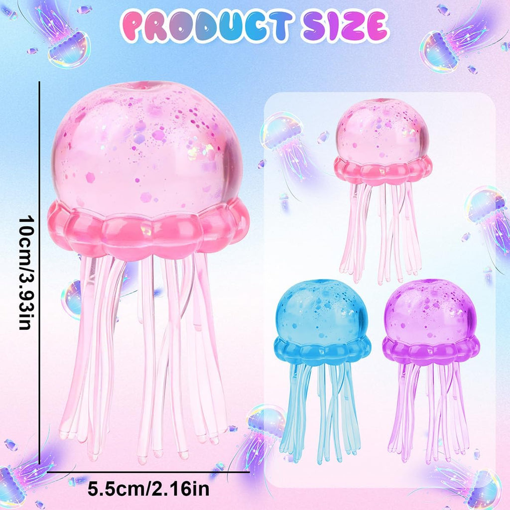 Jellyfish Squeeze Toys, Relieve Stress, Slow Rise Squishy, Ultra Moldable Stress Relief Sensory Toy for Adults (Red)
