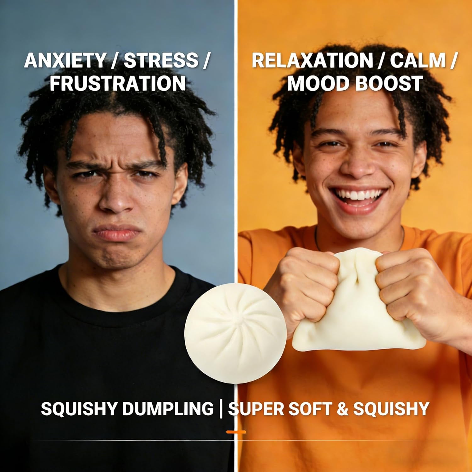 Dumpling Squishy Mystery Box, Stress Relief Fidget for Adults & Teens, Stocking Stuffers Gift, Soft Squeeze Stress Balls